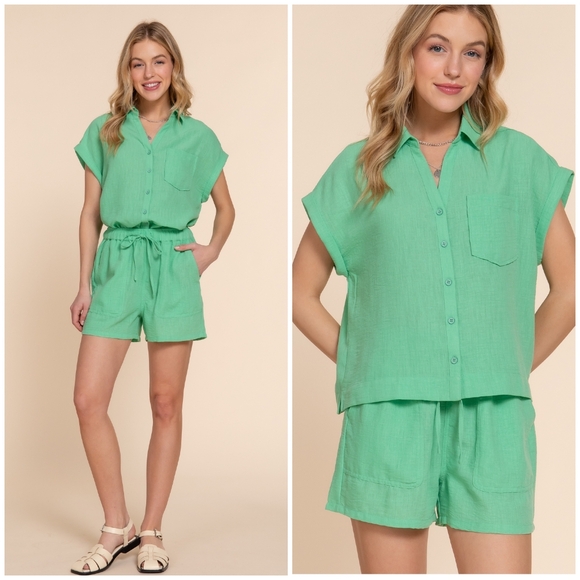 Emerald Green 2-Piece Shorts Set - Picture 9 of 9